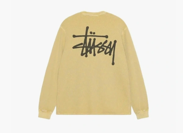 Stussy Basic Stock Long Sleeve Thermal Yellow 