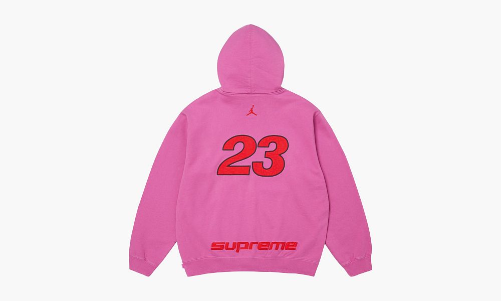 Supreme x Jordan Zip Up Hooded Sweatshirt Pink