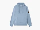 Stone Island Organic Cotton Fleece Hoodie Avio Blue