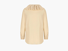 Saint Laurent Muslin Ruffle Blouse Beige