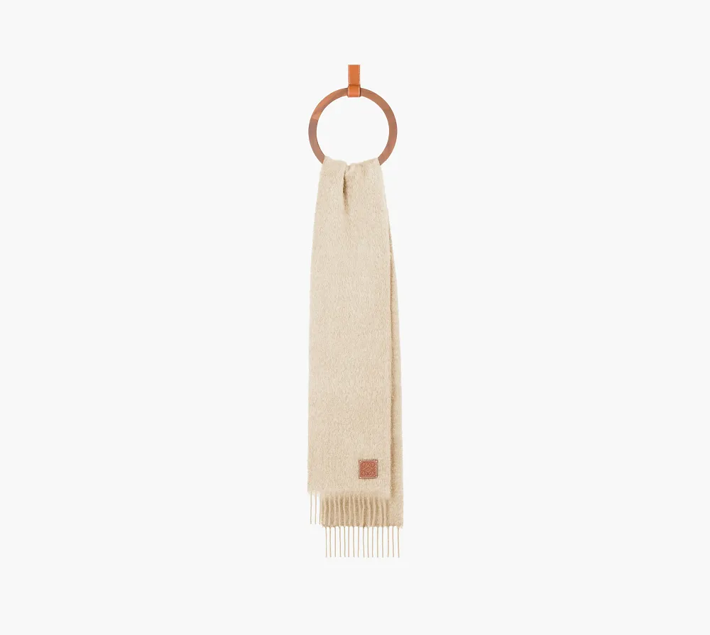 Loewe Scarf In Mohair And Wool White
