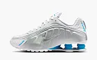 Nike Shox R4 WMNS White Metallic Silver Blue Hero