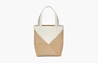 Loewe Mini Puzzle Fold Tote Shiny Calfskin White