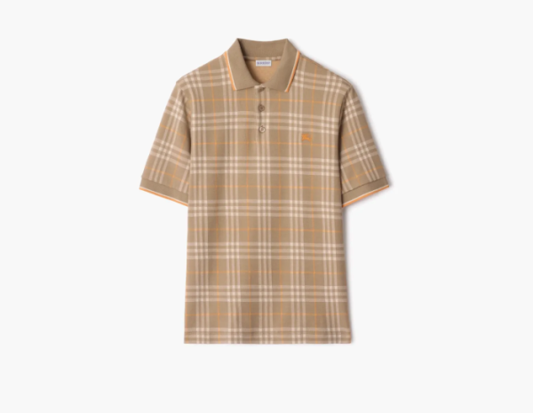 Burberry Check Cotton Polo Shirt Broom  Burberry Check Cotton Polo Shirt Broom
