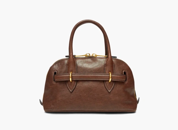Miu Miu Aventure Nappa Leather Top Handle Bag Briarwood 