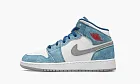 Air Jordan 1 Mid GS French Blue Fire Red
