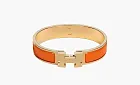 Hermes Enamel Clic H Bracelet Fresh Orange