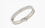 HERMES Enamel Bangles Silver 