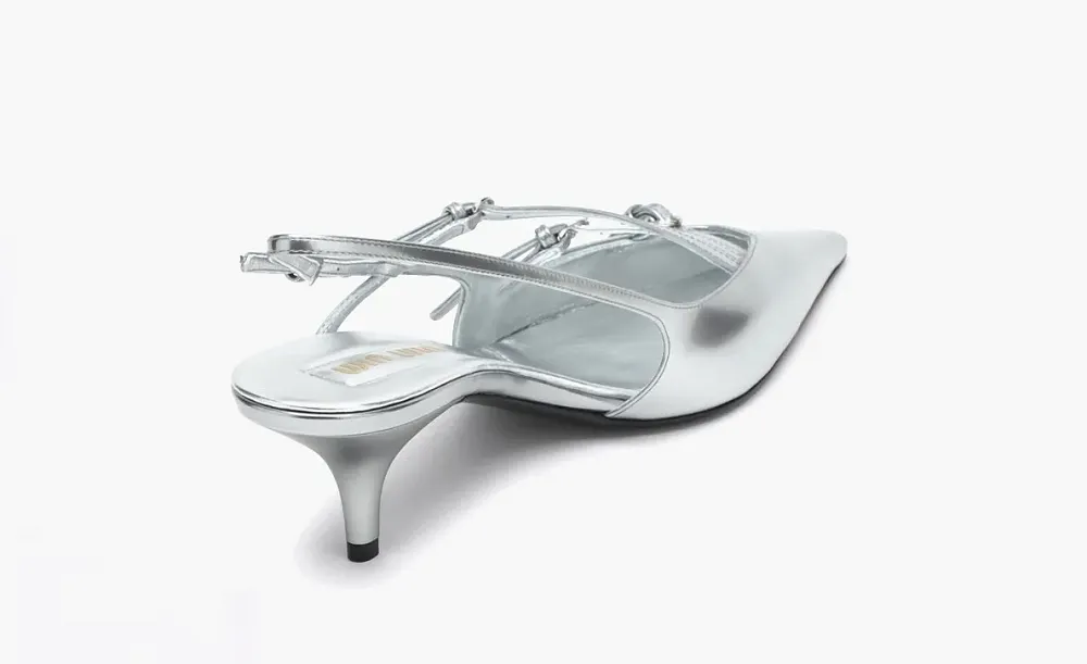 Miu Miu Patent Leather Slingbacks With Buckles Metal