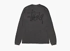 Stussy Raglan Thermal Long-Sleeve Crew Washed Black