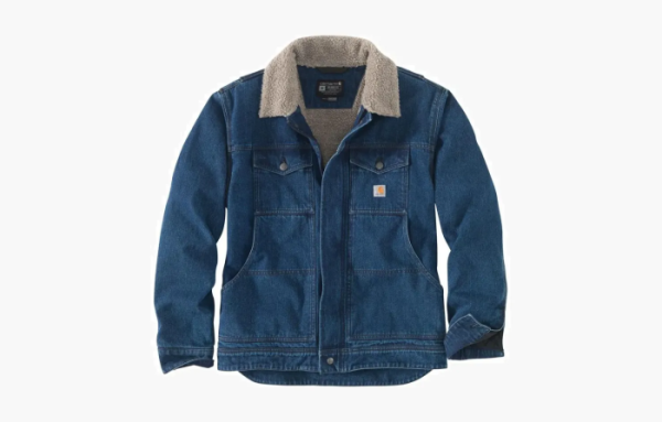 Carhartt 105478 Denim Sherpa-Lined Jacket Relaxed Fit Beech 