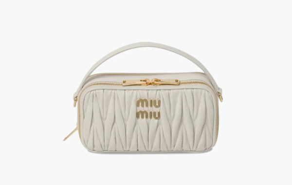 Miu Miu Matelassé Bandoliera Handbag White 