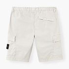 Stone Island Organic Cotton Stretch Broken Twill Cargo Shorts Pearl Grey