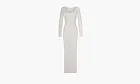 SKIMS Soft Lounge Long Sleeve Dress White