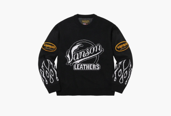 Supreme x Vanson Leathers Sweater Black 