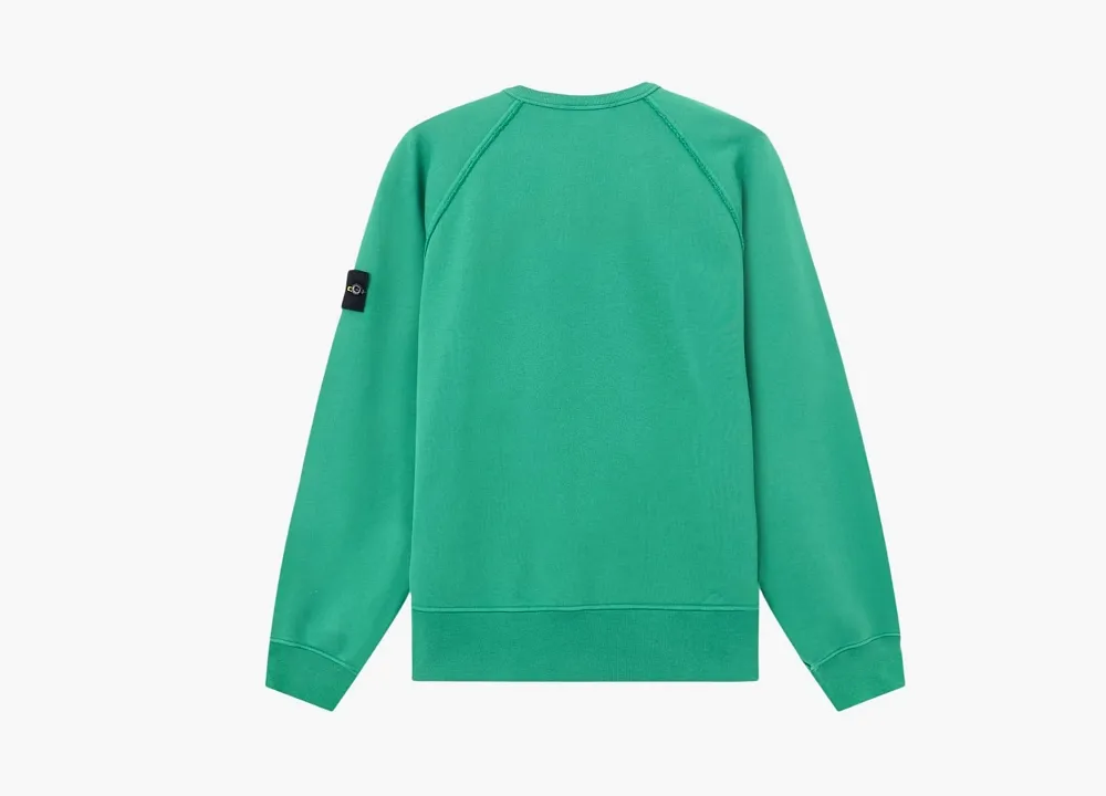 Stone Island Organic Cotton Fleece Crewneck Sweatshirt Malachite