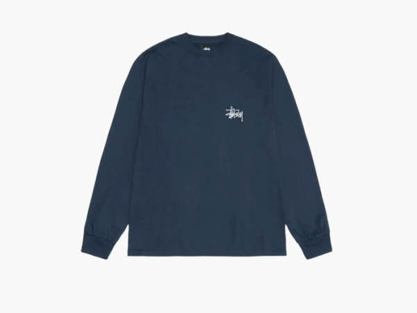 Stussy Basic Long-Sleeve Tee  Navy 