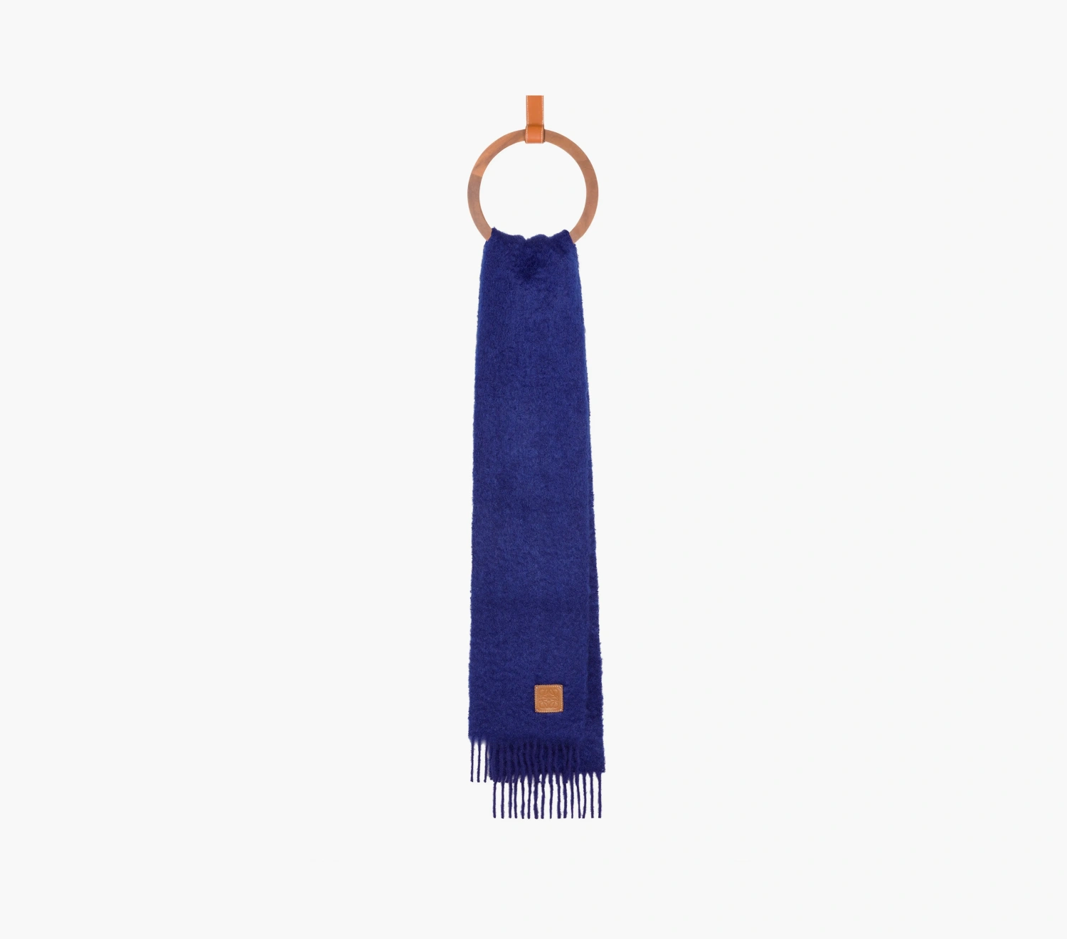 Loewe Scarf In Mohair And Wool Midnight Blue 