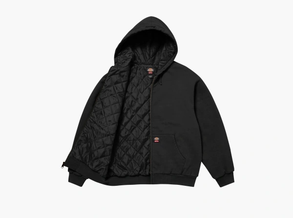 Supreme x Dickies Quilted Lined Zip Up Hooded Sweatshirt Black 