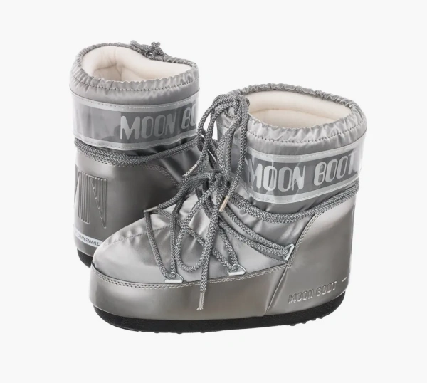 Moon Boot Classic Low Glance Silver 