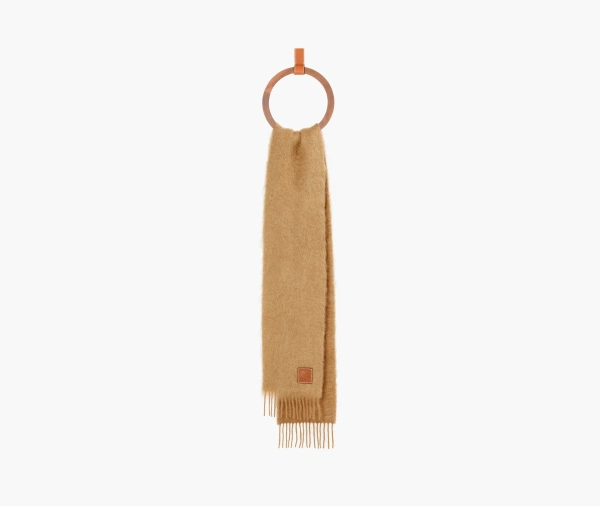 Loewe Scarf In Mohair And Wool Camel 