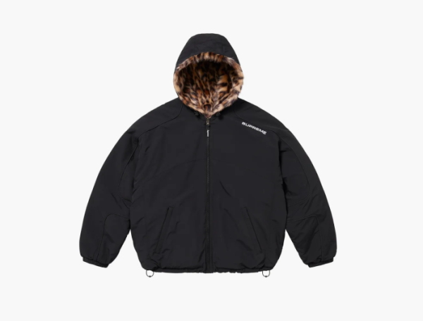 Supreme Faux Fur Reversible Hooded Track Jacket  Black  Supreme Faux Fur Reversible Hooded Track Jacket  Black