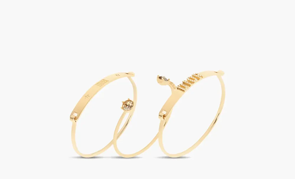 Dior Metal Crystal Bangles WMNS Gold