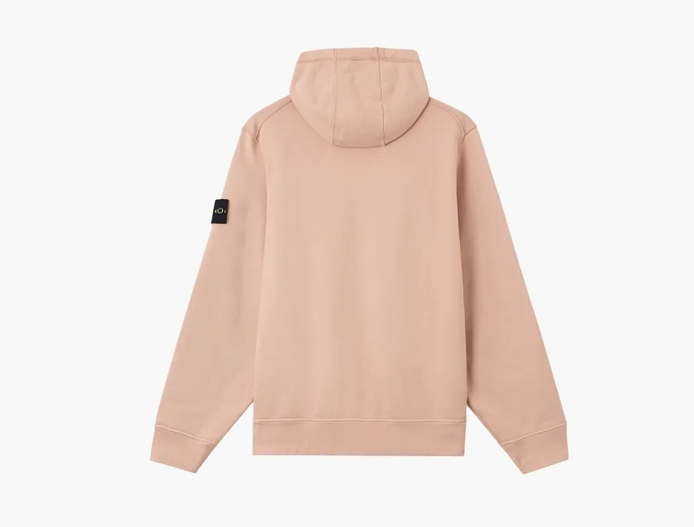 Stone Island Organic Cotton Fleece Hooded Sweatshirt Plaster Pink