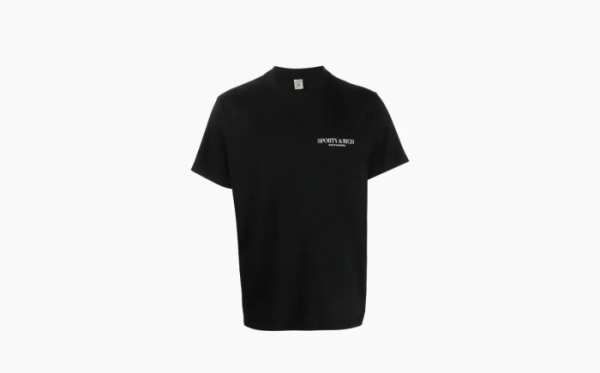 Sporty & Rich logo-print Cotton T-shirt Black 