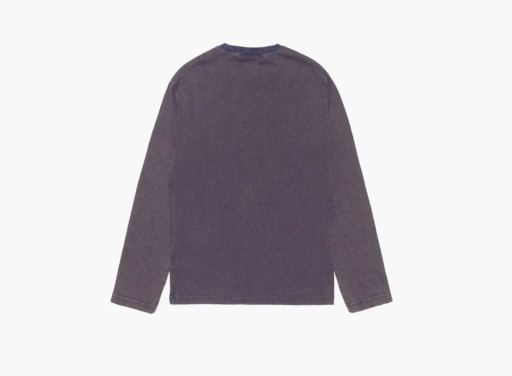 Stussy 2 Tone Cotton Mesh Crew  Navy
