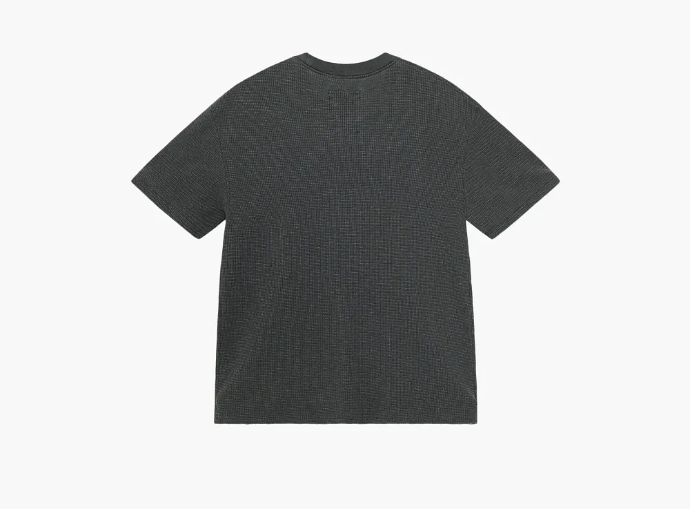 Stussy Pigment Dyed Short-Sleeve Thermal  Faded Black