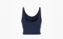 Sporty & Rich Logo-print Cotton Cropped Top "Dark Blue" 