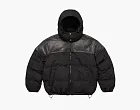 Supreme Leather Yoke Puffer Jacket Black