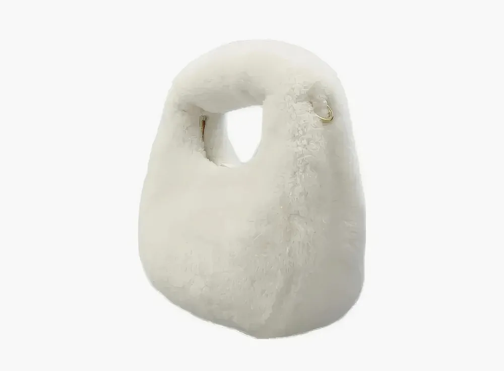 Miu Miu Wander Series Shoulder Bag In Sheepskin White