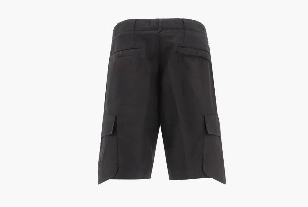 Stone Island Cotton Rep Cargo Shorts Black