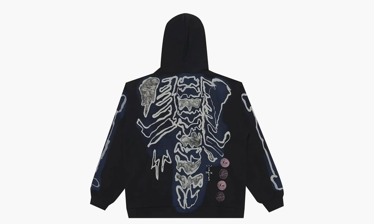 Travis Scott X Fragment Skeleton Graffiti Full Zip Hoodie Multi 