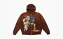 Travis Scott x ECKO Collaboration Funny Print Kangaroo Pocket Hooded Brown 