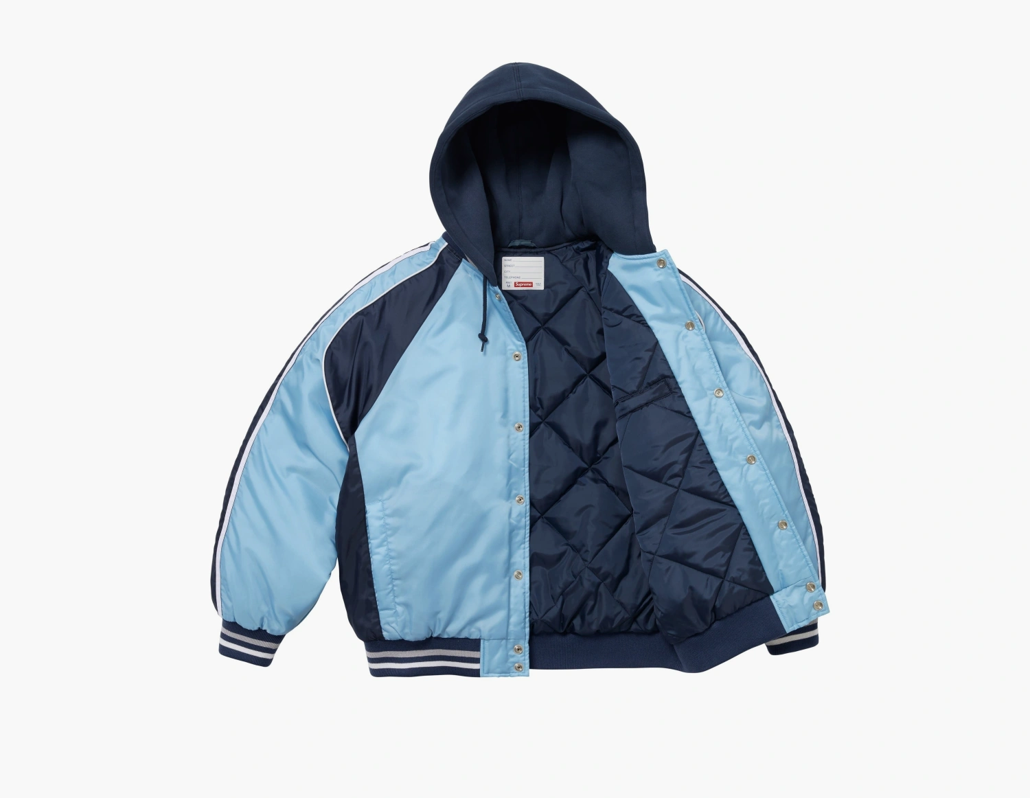 Supreme Hooded Stadium Jacket Blue  Supreme Hooded Stadium Jacket Blue