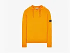 Stone Island Brushed Cotton Canvas Old Effect Hoodie Orange