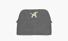 Hermès Bolide Cotton And Polyurethane Handheld Makeup Bag Gray