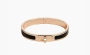 HERMES Enamel Rose Gold-Plated Metal Bangles Black 