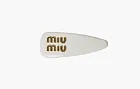 Miu Miu Patent Leather Hair Clip White