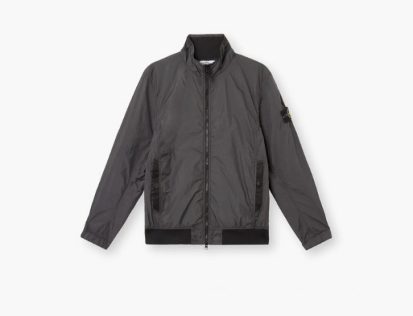 Stone Island Wind-Resistant Jacket with Anti-Drop and Mesh Lining Charcoal Grey  Stone Island Wind-Resistant Jacket with Anti-Drop and Mesh Lining Charcoal Grey