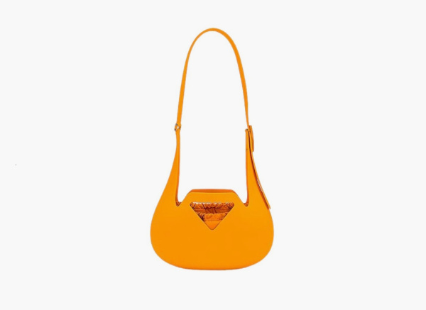 Bottega Veneta Recyclable Rubber Punch Shoulder Bag Tangerine Orange 