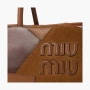 Miu Miu Leather Patchwork Beau Bag "Cognac" 