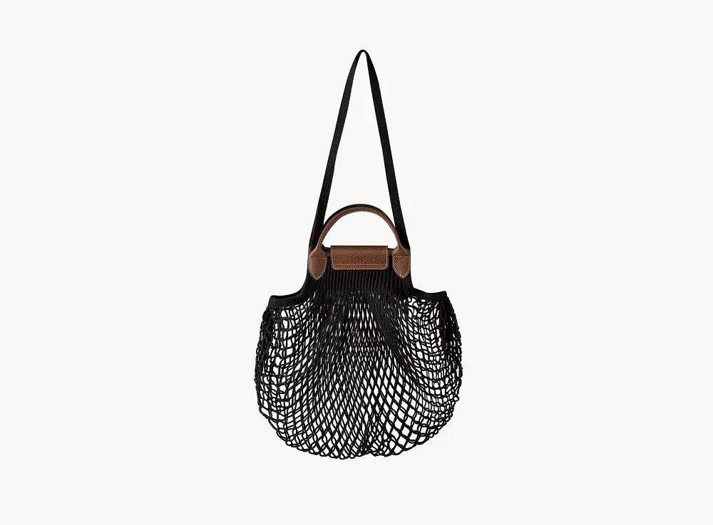 Longchamp Le Pliage Filet Top Handle Bag  Black