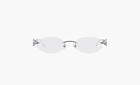 Gentle Monster Metal Gemstone Oval Eyeglass Frames Unisex Silver