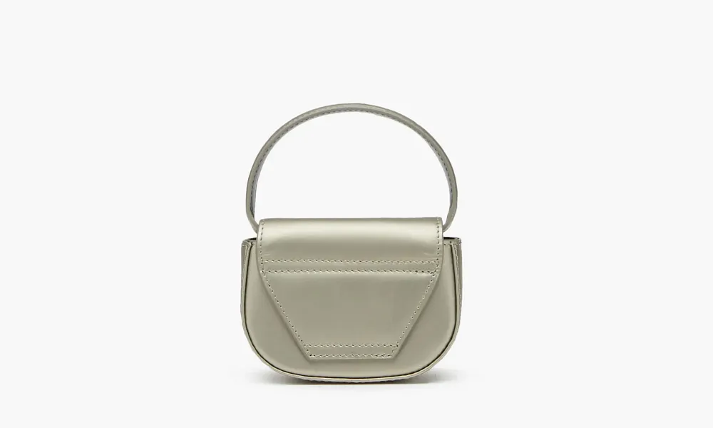 Diesel 1DR Iconic Mini Bag Metallic Leather Grey