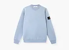 Stone Island Organic Cotton Fleece Sweatshirt Dust Blue Desert