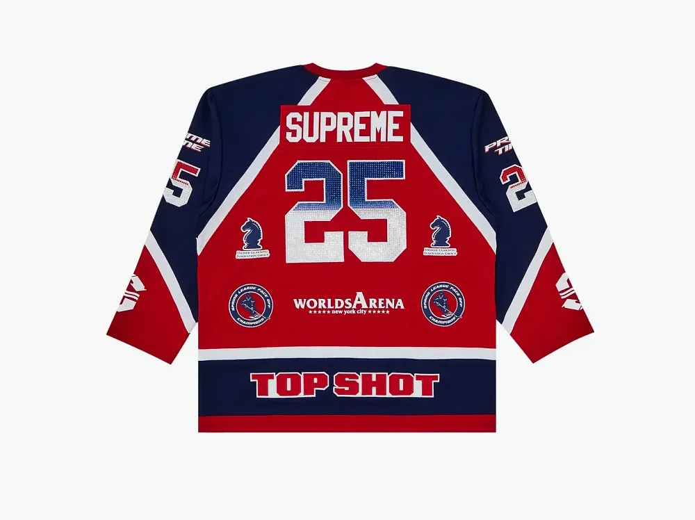 Supreme Rhinestone Hockey Jersey Red